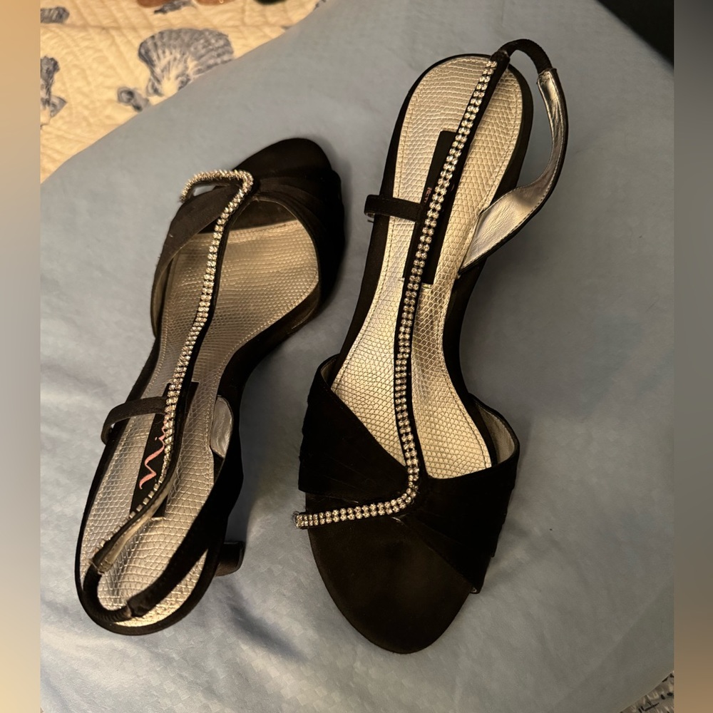 Nina Evening Sandals Size 7.5 Black